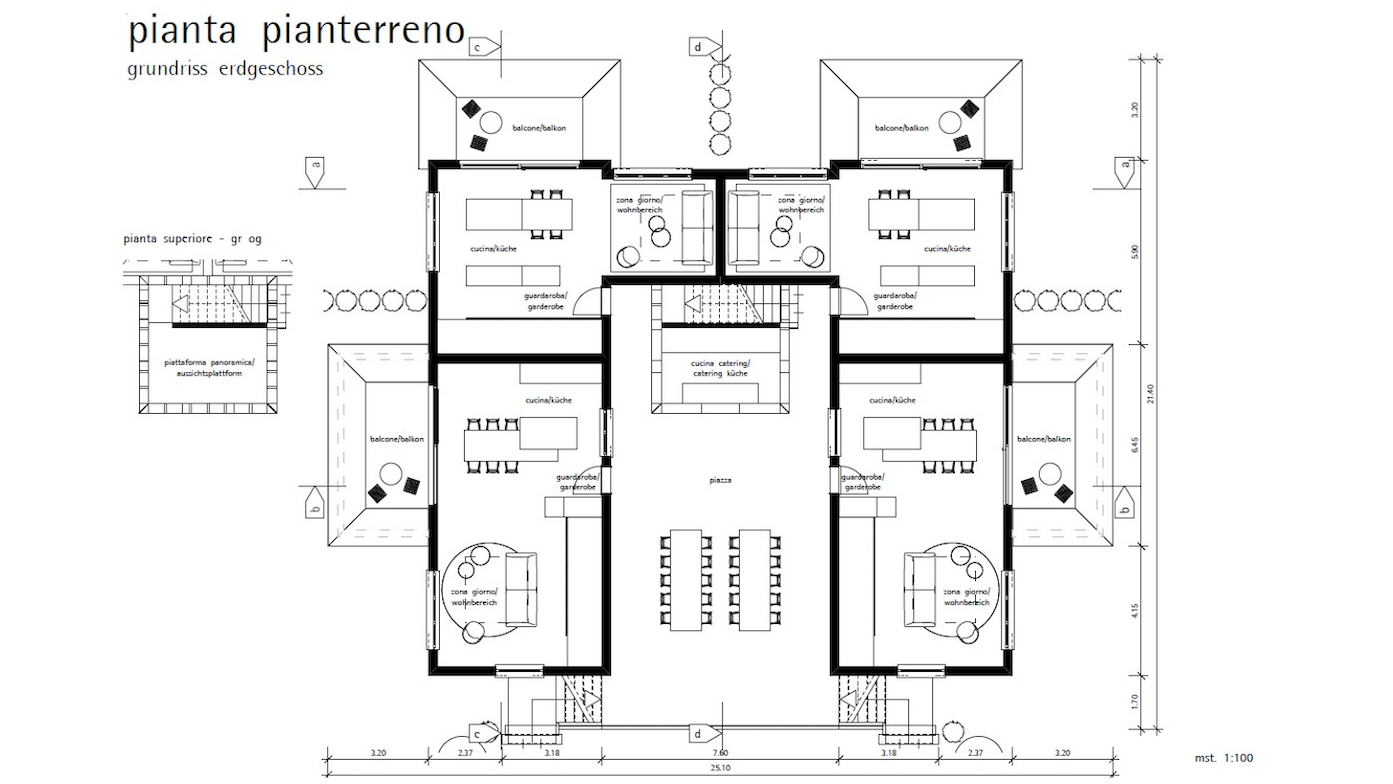 2 -pianta pianterreno - grundriss erdgeschoss picchio d'oro pianta pianterreno - grundriss erdgeschoss
